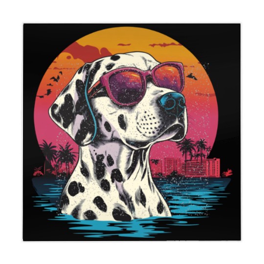 Retro Wave American Dalmatian Dog Mahjong Mats