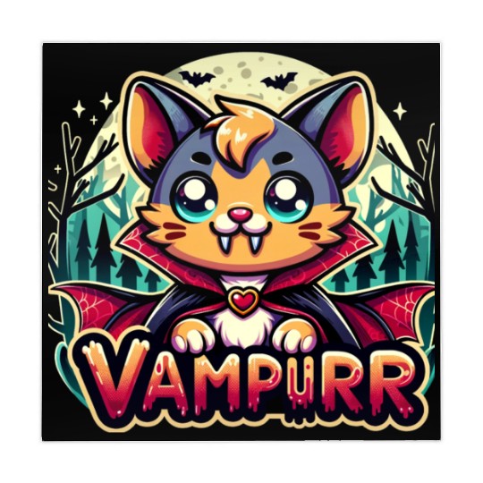 Cute Vampire Cat Halloween Design Mahjong Mats