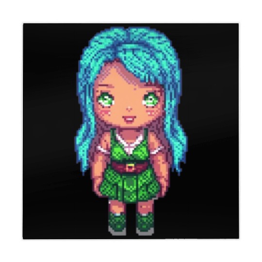 Mystic Emerald Sprite - Pixel Art Design Mahjong Mats