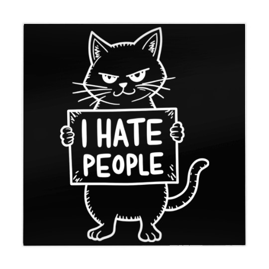 i hate people Funny Design With Cat Mahjong Mats