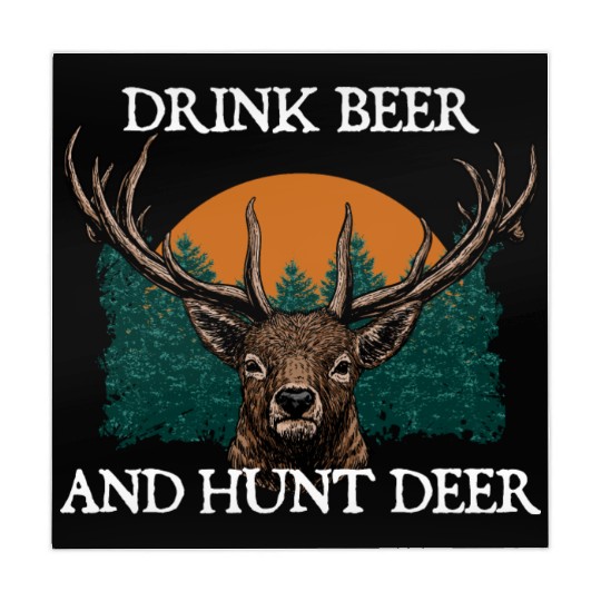Drink Beer and Hunt Deer Animal Stalking Elk Mahjong Mats