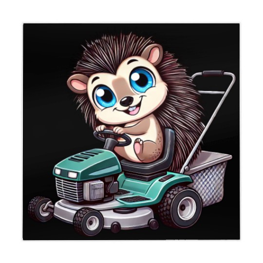 Hedgehog on Tractor Gardening Lawn Care Mahjong Mats