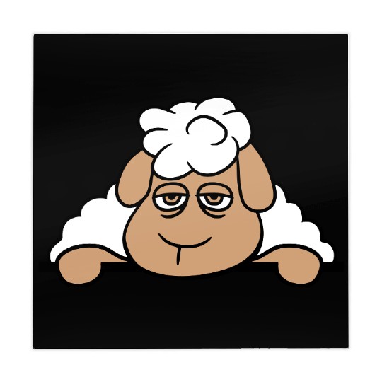 Sheep Tired Bored Behind Fence Wall Sign Looking Mahjong Mats