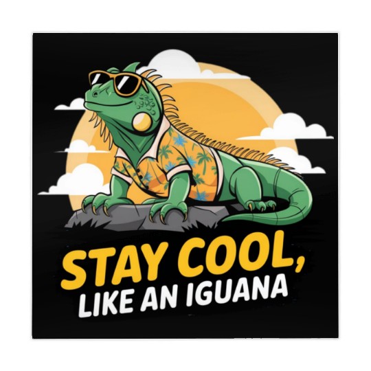 Fun and Colorful Iguana Art for Reptile Lovers Mahjong Mats