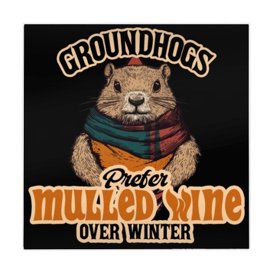 Groundhogs Prefer Mulled Wine Over Winter Design Mahjong Mats