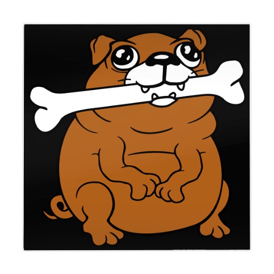 Pug Dog Bone Mouth Hunger Delicious Happy Cool Fun Mahjong Mats