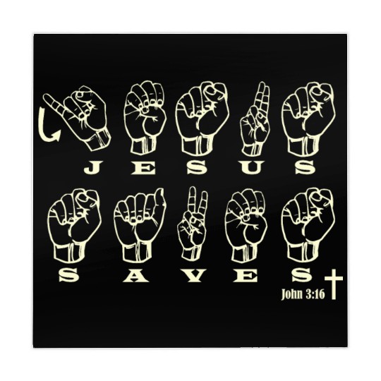 ASL Sign Language, Jesus Saves, John 3:16 Mahjong Mats