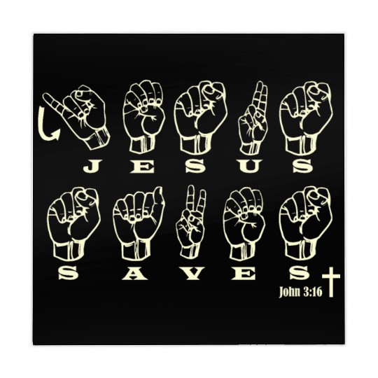ASL Sign Language, Jesus Saves, John 3:16 Mahjong Mats
