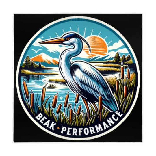 Great Blue Heron Beak Performance Retro Mahjong Mats