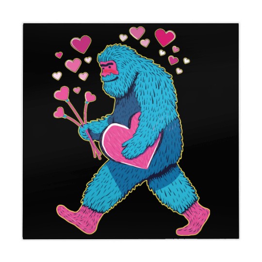 Bigfoot Heart Valentine's Day Boys Girls Kids Lov Mahjong Mats