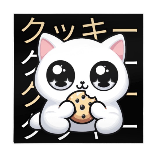 Cute Cat Japanese Kawaii Anime Cat with Cookie Mahjong Mats