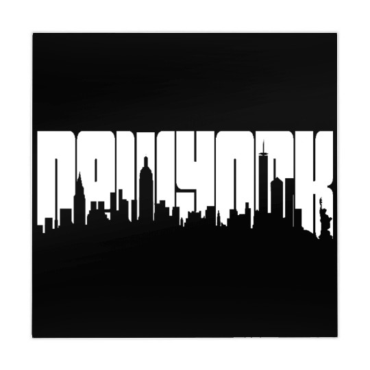 New York Skyline Typography Mahjong Mats