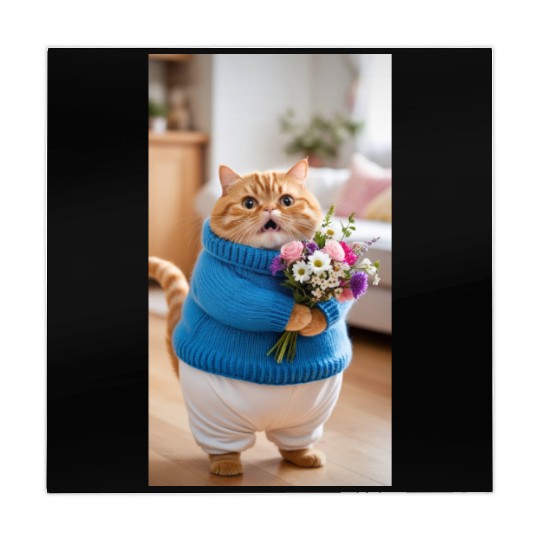 A Chubby Orange Cat With Surprised Expression Mahjong Mats