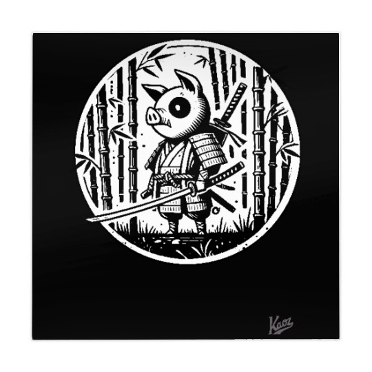 Pig Samurai in Bamboo Forest Mahjong Mats