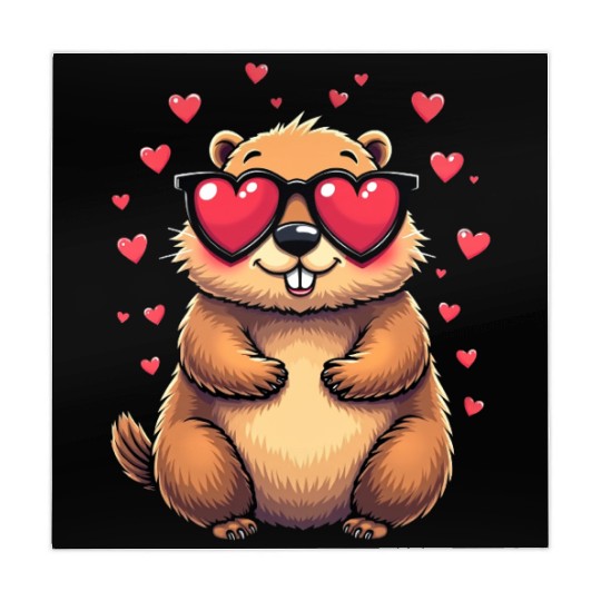 Groundhog Valentines day Animal Lovers Mahjong Mats