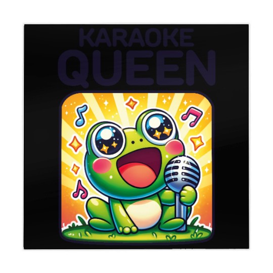 Funny Karaoke Queen Cute Singing Frog Love to Sing Mahjong Mats