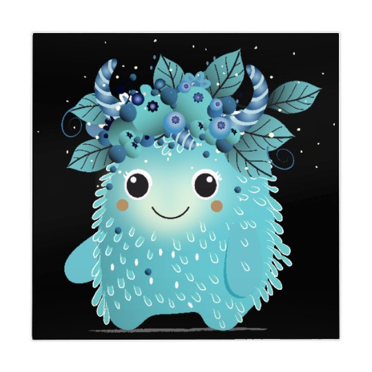 Cute Blueberry Monster - Fruity and Playful Mahjong Mats