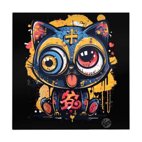 Psycho Lucky Cat – Glitch Meow Madness Mahjong Mats