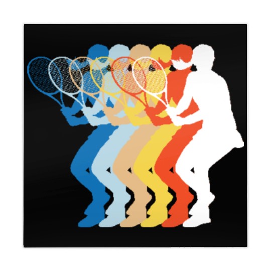 Colorful Tennis Player Silhouette Art Design Mahjong Mats