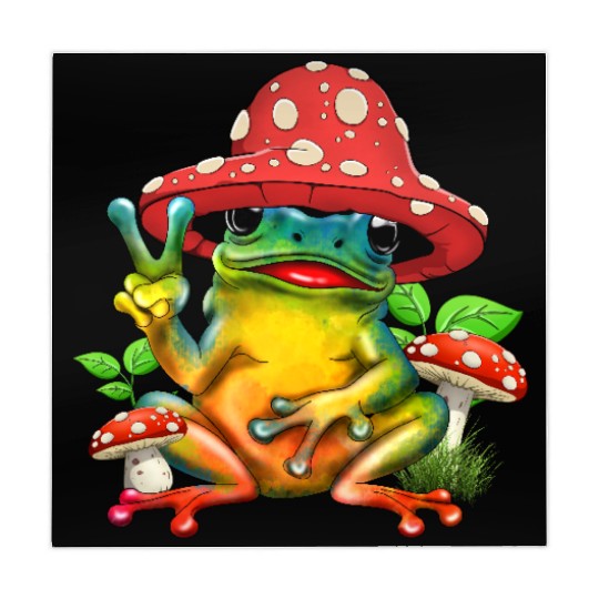 Cottagecore Aesthetic Cute Mushroom Hat Frog Lover Mahjong Mats