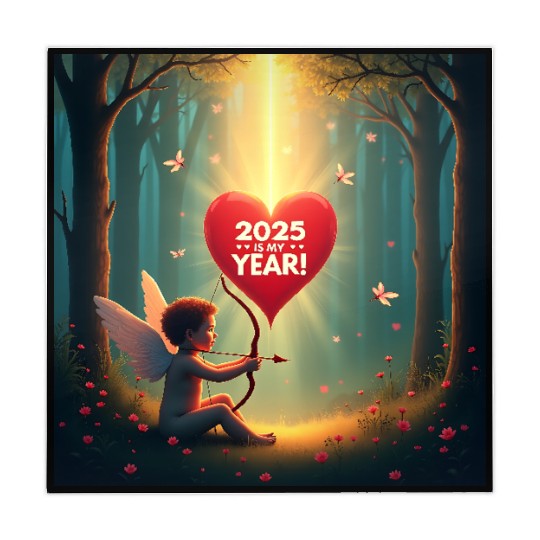 Cupid with heart and arrow 2025 is my year Mahjong Mats