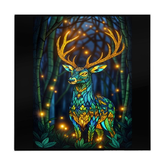 Luminous Deer in Twilight Grove Mahjong Mats