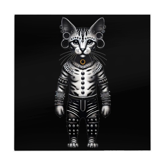 Warrior Cat with Piercings and Spacers Mahjong Mats