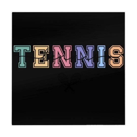 Tennis Typography and Tennis Rackets Mahjong Mats