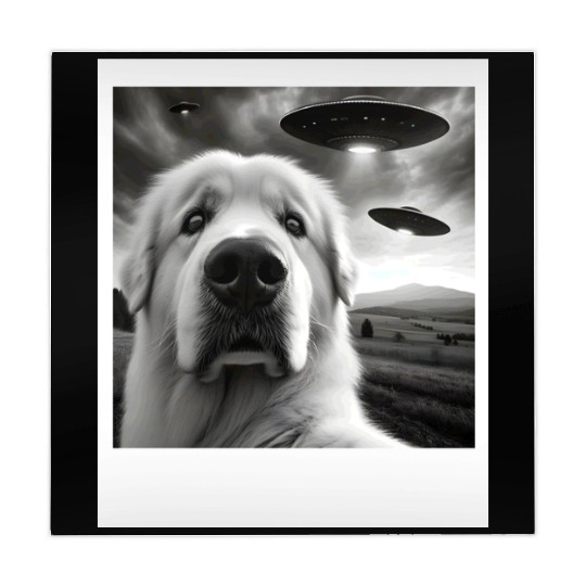 Great Pyrenees Funny Graphic Selfie with UFOs Weir Mahjong Mats
