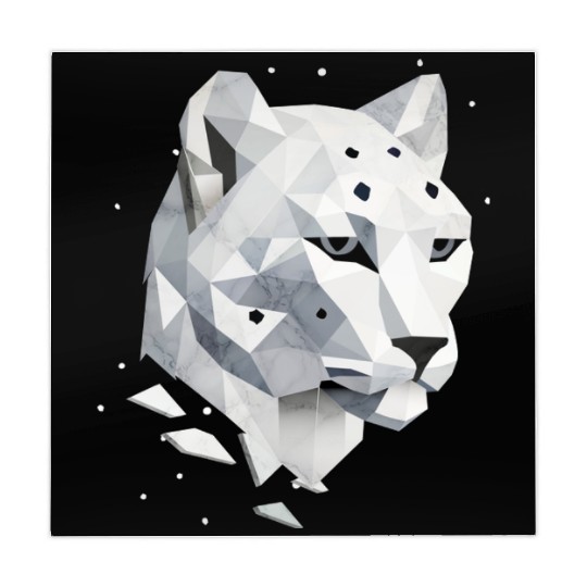 Geometric Snow Leopard - Elegance of the Wild Mahjong Mats
