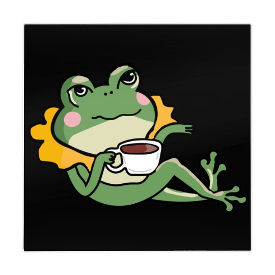 Relaxing Green Frog coffee Lover Mahjong Mats - Unique