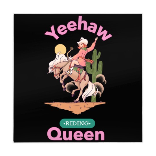 Yeehaw Queen, girl horse riding Mahjong Mats.