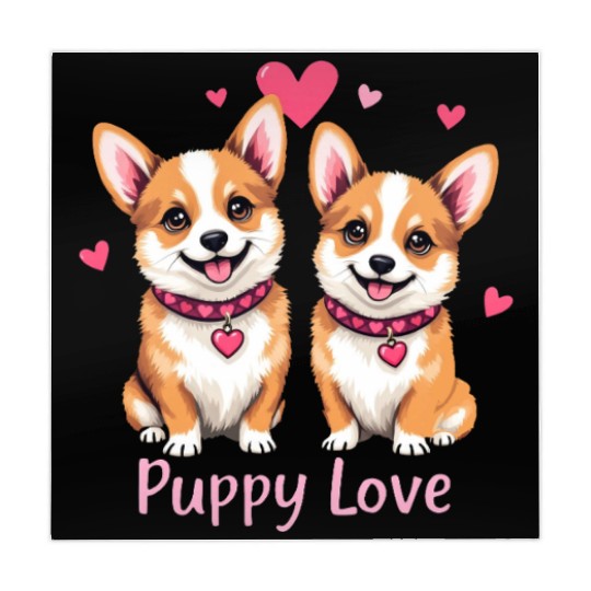 Valentines Day - Puppy Love Corgi dog Mahjong Mats