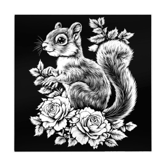 Chipmunk Rose Flowers Aesthetics Squirrel Mahjong Mats