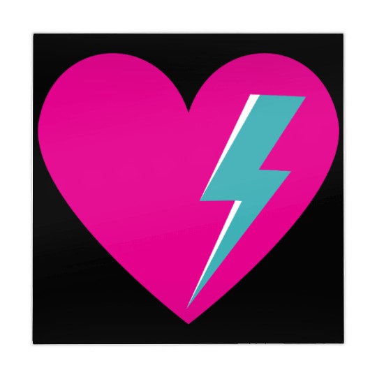 Heart with Lightning Bolt Mahjong Mats