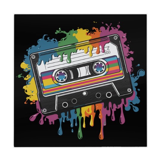 80s Retro Cassette Splash Classic Cassette Tape Mahjong Mats