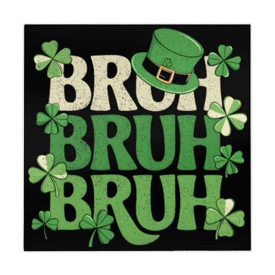 Bruh St. Patrick's Day Funny Green Shamrock Mahjong Mats