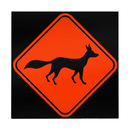 Red Fox Info Sign Caution Danger Warning Zone Cool Mahjong Mats