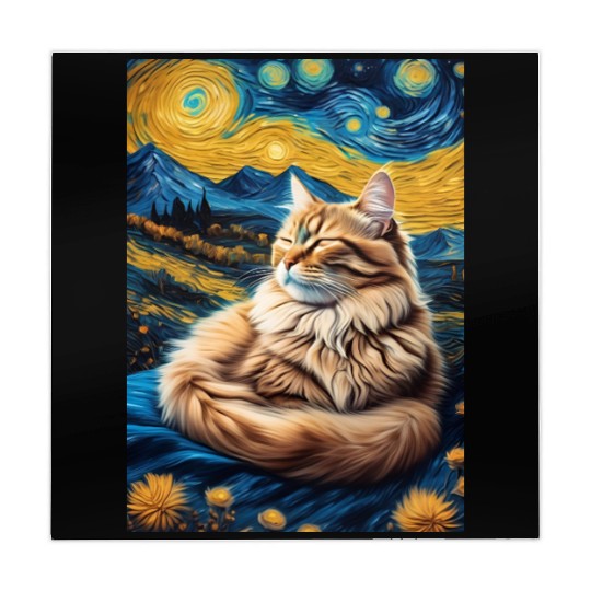Cat painting red black cat Mahjong Mats