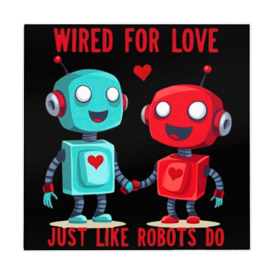 Valentine's Day Gift: Two Robots in Love on Bella Mahjong Mats