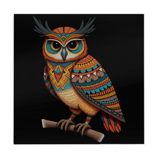 aztec owl funny owl design for bird lovers Mahjong Mats