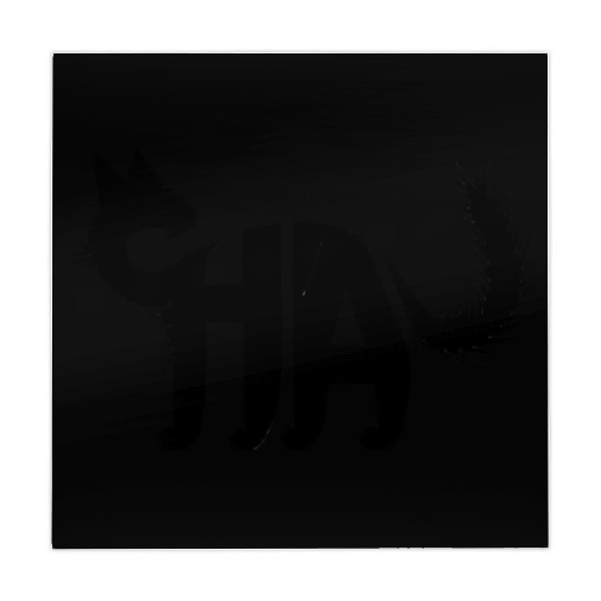 Creative Cat Silhouette with "CHA" Typography Mahjong Mats