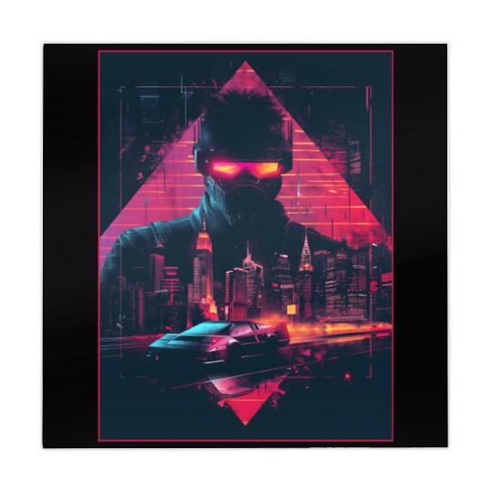 Vaporwave Man Retro Car City Synthwave 90s Mahjong Mats