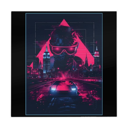 Man Retro Car City Vaporwave Synthwave 90s Mahjong Mats