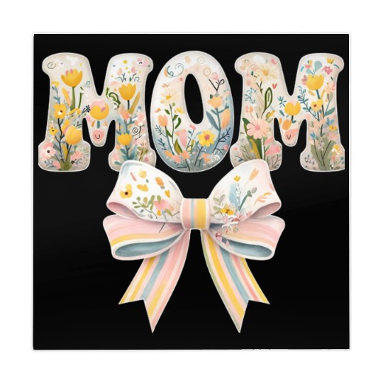 Floral MOM Design with Pastel Bow Mahjong Mats