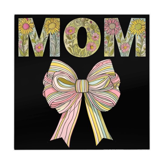 Floral MOM Design with Pastel Ribbon Bow Mahjong Mats