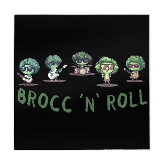 Rock And Roll Broccoli Fun Guitar Rock Band Humor Mahjong Mats