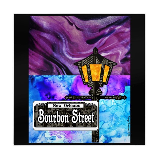 Purple Bourbon Street Lamp Post Mahjong Mats