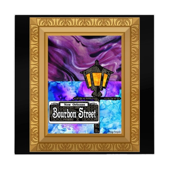 Purple Framed Bourbon Street Lamp Post Mahjong Mats