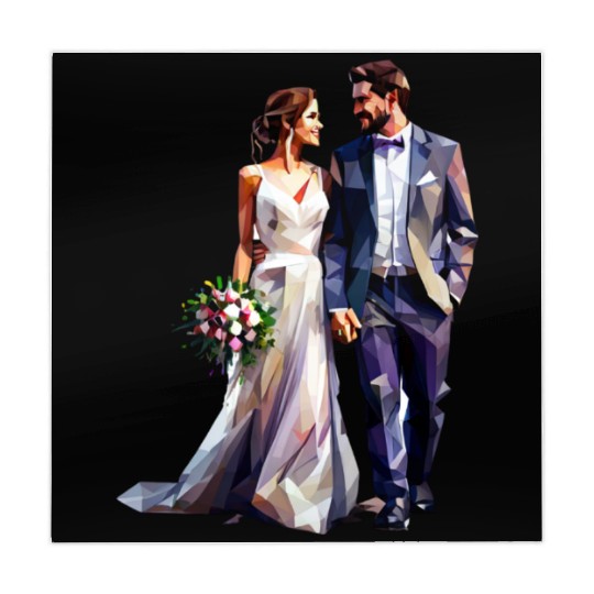 Elegant Bride and Groom Wedding Design Mahjong Mats